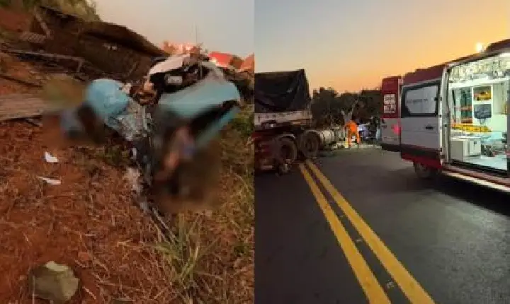 Acidente entre dois veículos deixa 3 mortos em rodovia de MT.