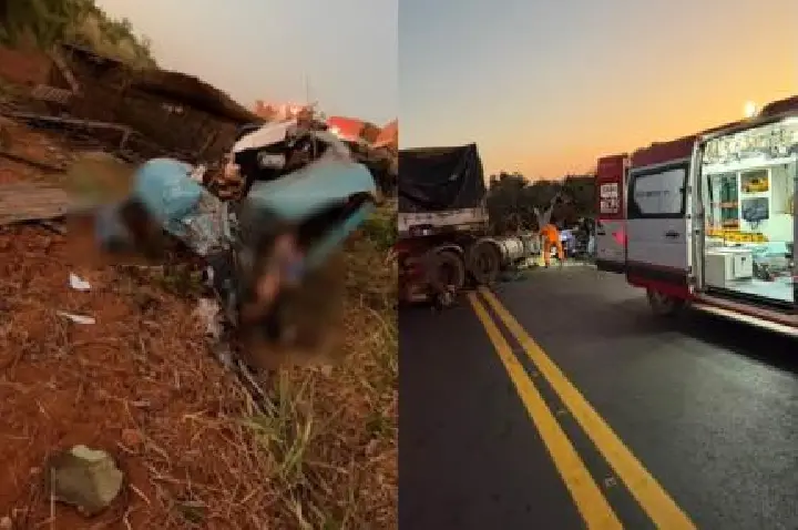 Acidente entre dois veículos deixa 3 mortos em rodovia de MT.