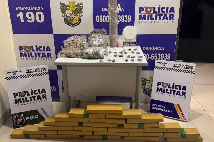 Companhia Raio prende duas mulheres com 30 tabletes de maconha.