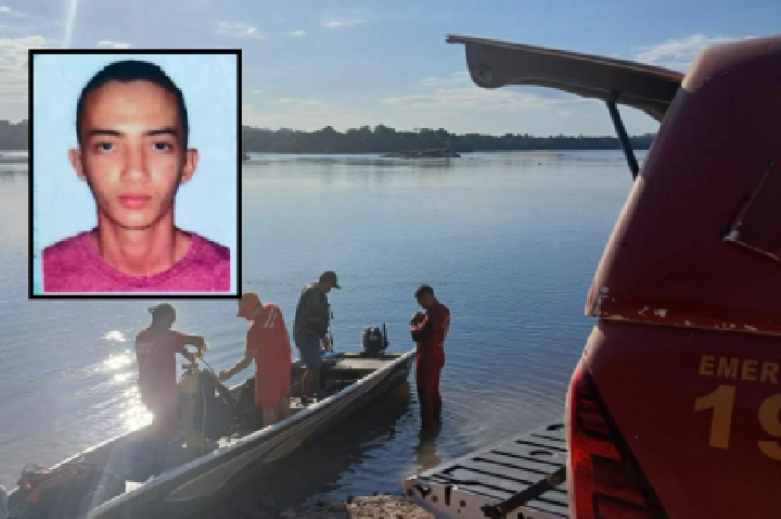 Corpo de jovem de 26 anos é encontrado dois dias após afogamento em rio.