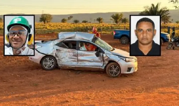 Dois trabalhadores de frigorífico morrem em grave acidente entre carro e carreta.