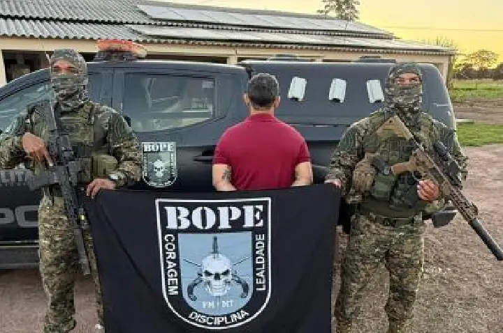 Foragido da Justiça Federal é preso pelo Bope durante operação no interior de MT.
