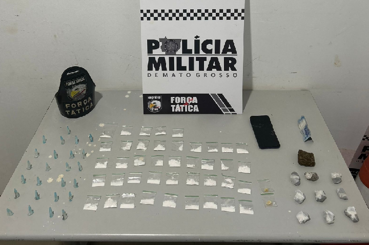 Força Tática prende dois homens com 78 porções de drogas em Tangará da Serra.