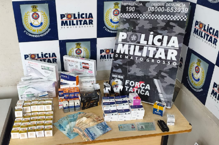 Força Tática prende dois suspeitos de contrabando de medicamentos.