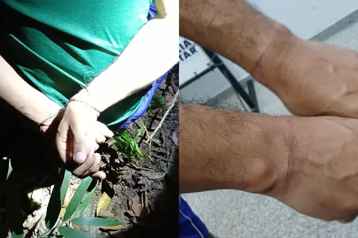 Homem é resgatado amarrado após ser levado pro bandidos em MT.