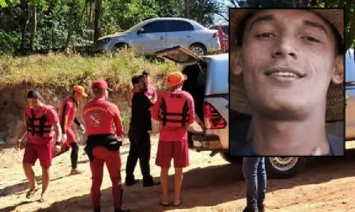 Jovem de 20 anos que desapareceu no rio é encontrado morto pelos bombeiros.