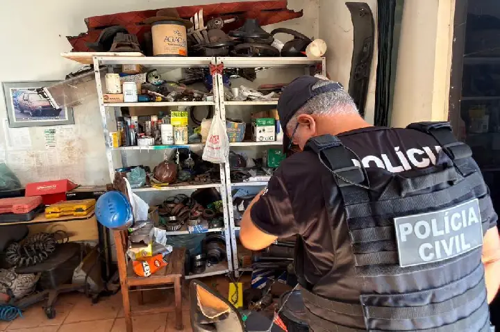 Operação da Polícia Civil mira esquema de adulteração e desmonte de veículos.