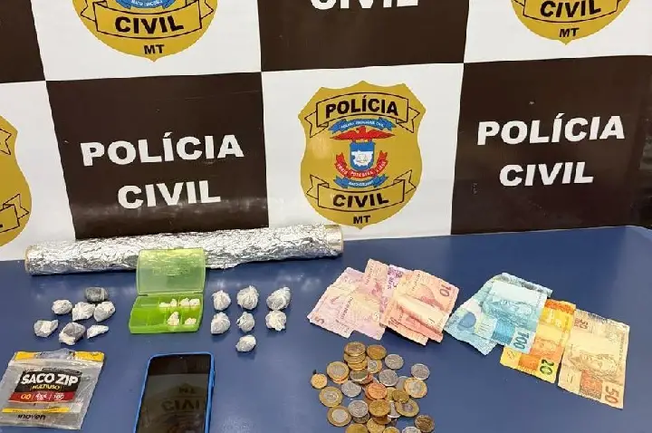 Polícia Civil prende autor de roubo e apreende drogas.