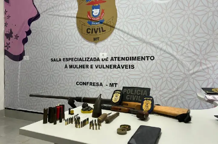 Polícia Civil prende homem e apreende armas e munições em propriedade rural.