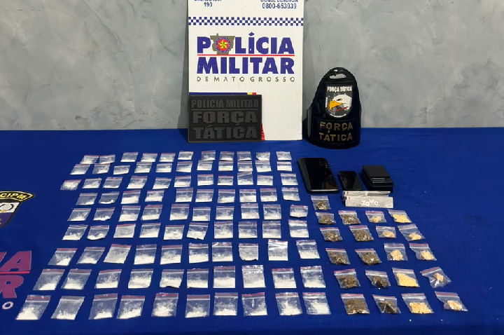 Polícia Militar prende cinco pessoas por tráfico de drogas em Campo Novo do Parecis.
