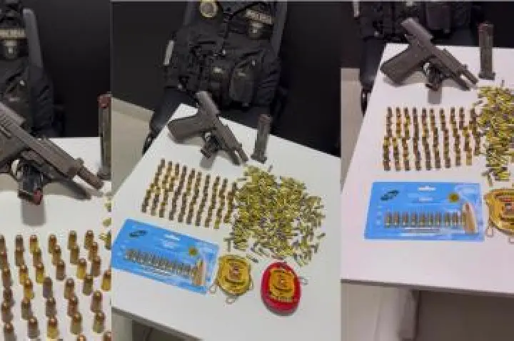 Polícia recupera arma furtava e apreende centenas de munições.