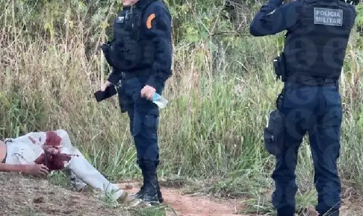 Polícia salva trabalhador torturado e troca tiros com criminosos.