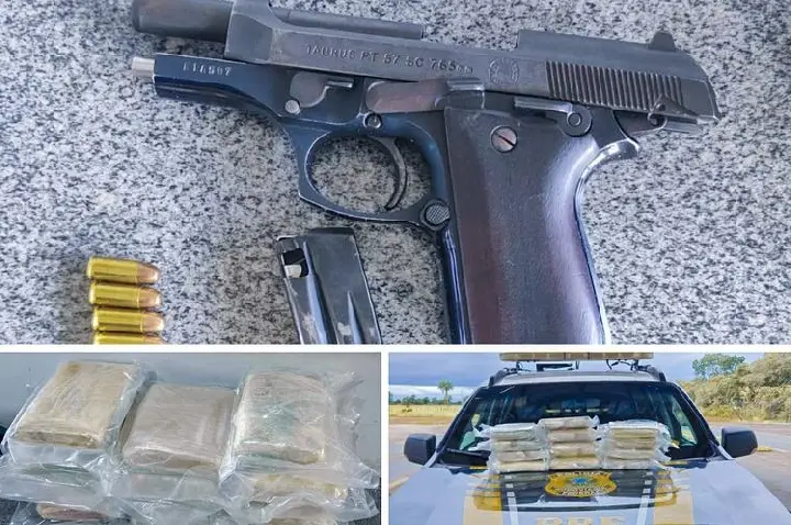 PRF apreende skunk, pistola e munições em fiscalizações na BR-070.