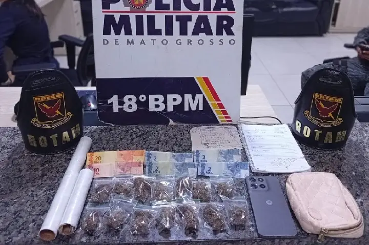 Rotam apreende menor membro de facção criminosa com 14 porções de maconhaem Pontes e Lacerda.