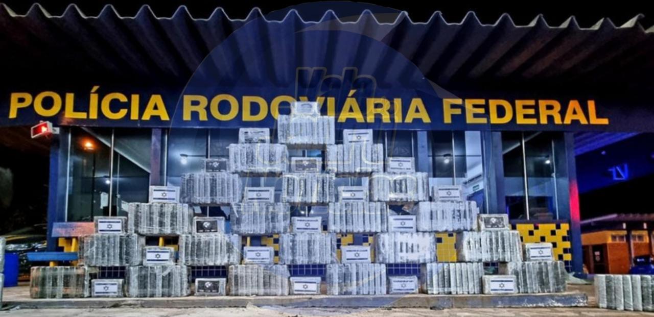 PRF apreende cocaína escondida em carga de calcário na cidade de Rondonópolis-MT