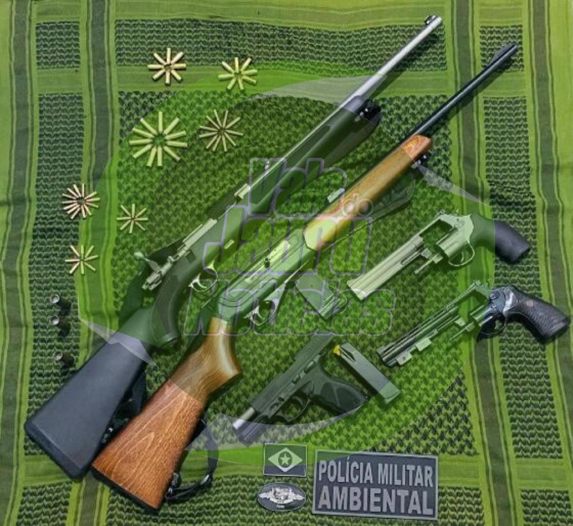 Grupo tenta fugir da PM, mas acaba preso com arsenal de armas no carro