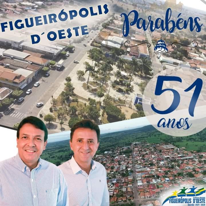 Hoje é o aniversário da nossa cidade,  Figueiropolis do Oeste.