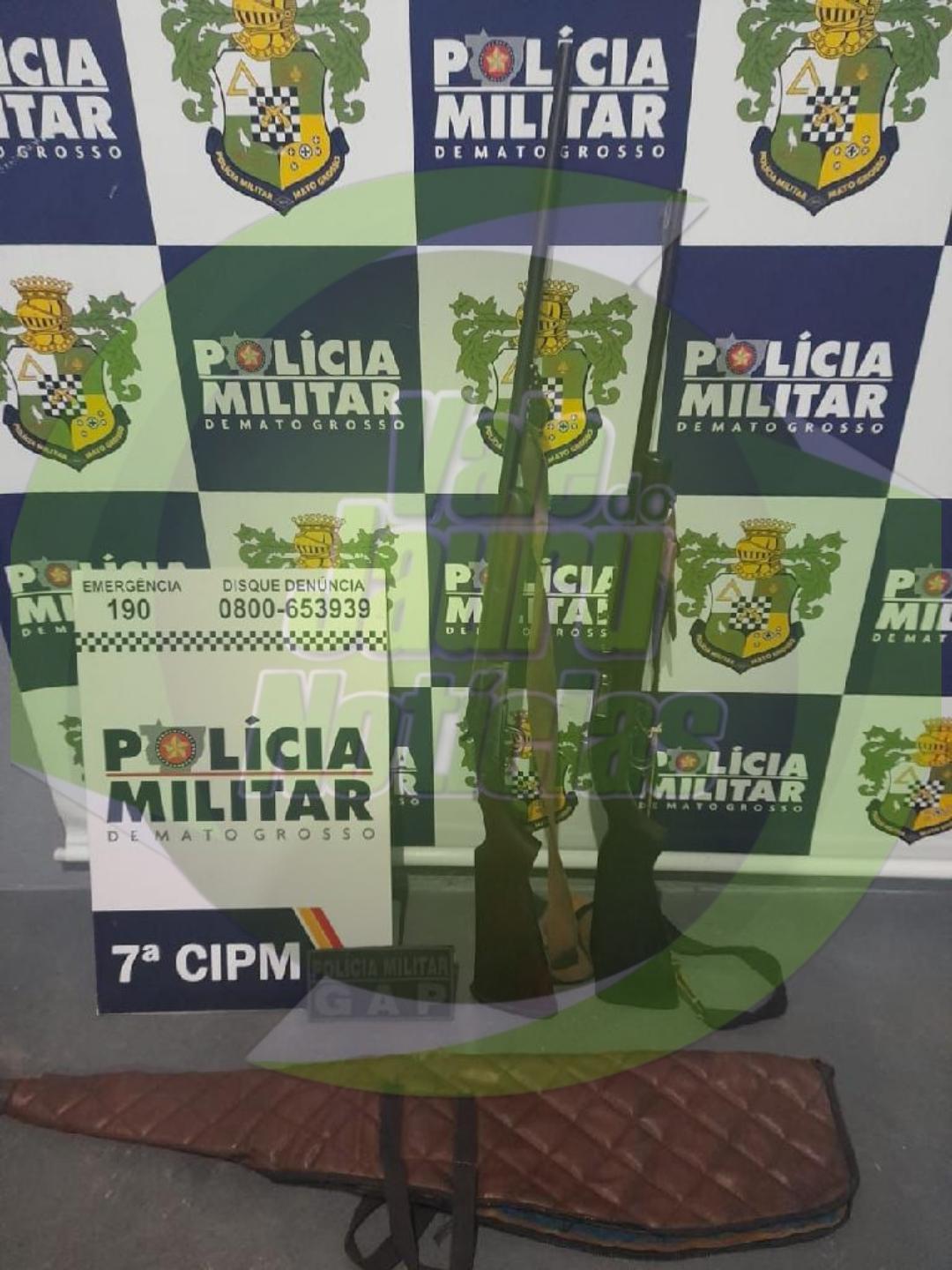 POLICIALHomem é preso pela PM com duas espingardas em Jaciara