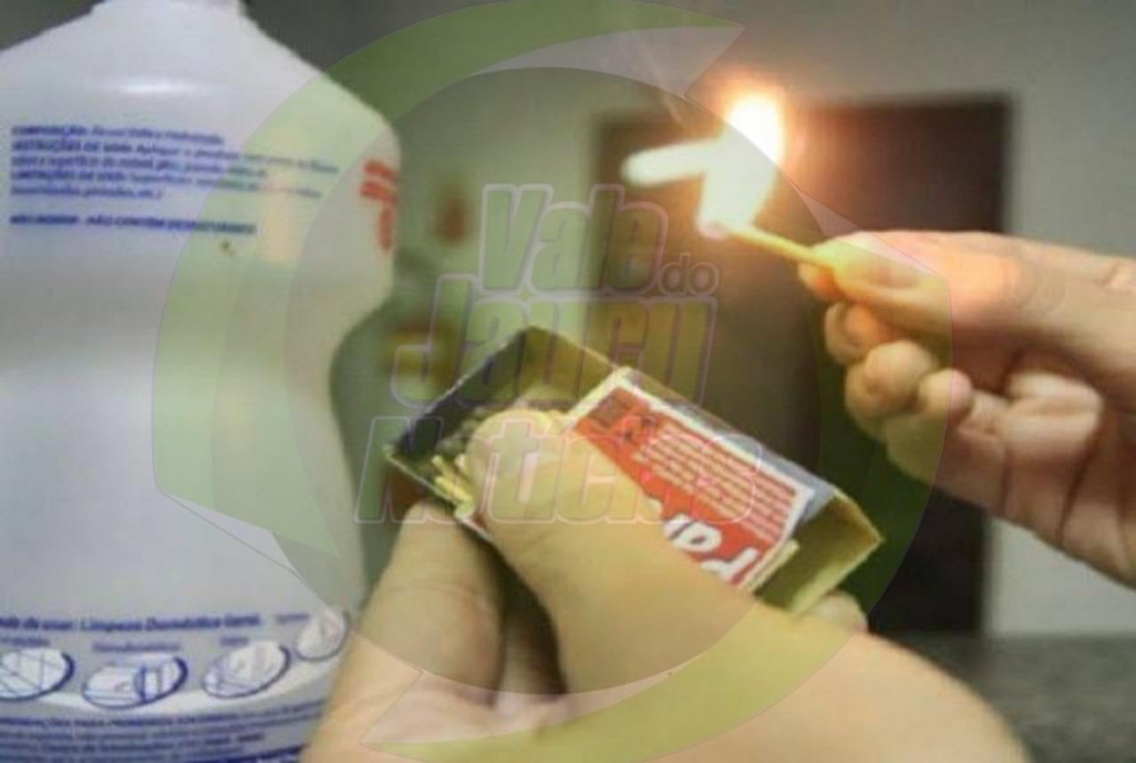 Sinop: criança é socorrida em estado grave após galão de álcool explodir