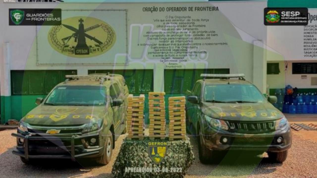 GEFRON PRENDE MULAS CARREGANDO MAIS DE 100KG DE DROGAS NA CACUNDA NA FRONTEIRA EM CÁCERES; UM DELES COM PP EM ABERTO
