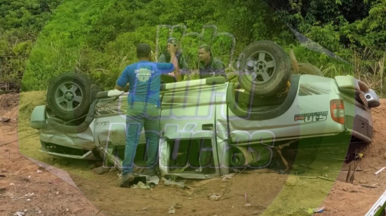Caminhonete capota na rodovia MT-423 em Sinop; duas mulheres feridas