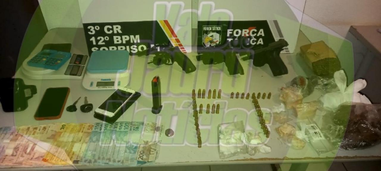 Polícia prende seis pessoas e apreende armas de fogo e entorpecentes em MT