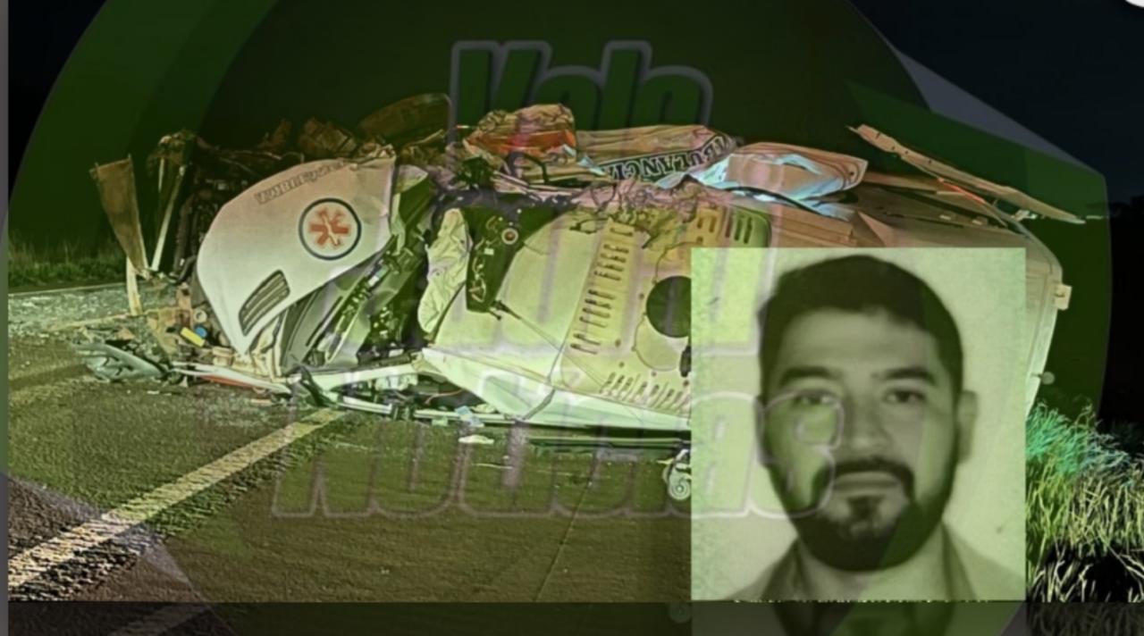 Ambulância de Jardim bate em carreta e médico morre entre Sidrolândia e Campo Grande