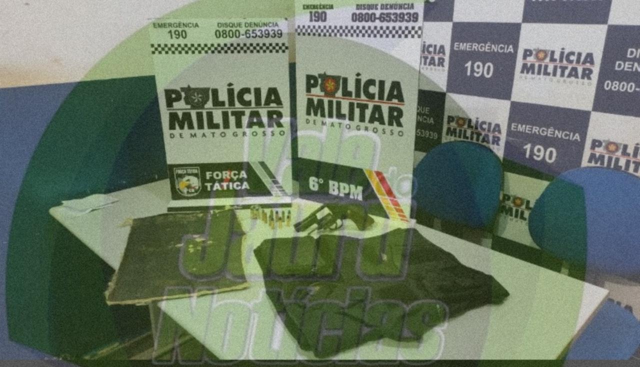 Homem saca arma, da tiros no meio da rua e acaba preso com revólver e colete balístico em Cáceres