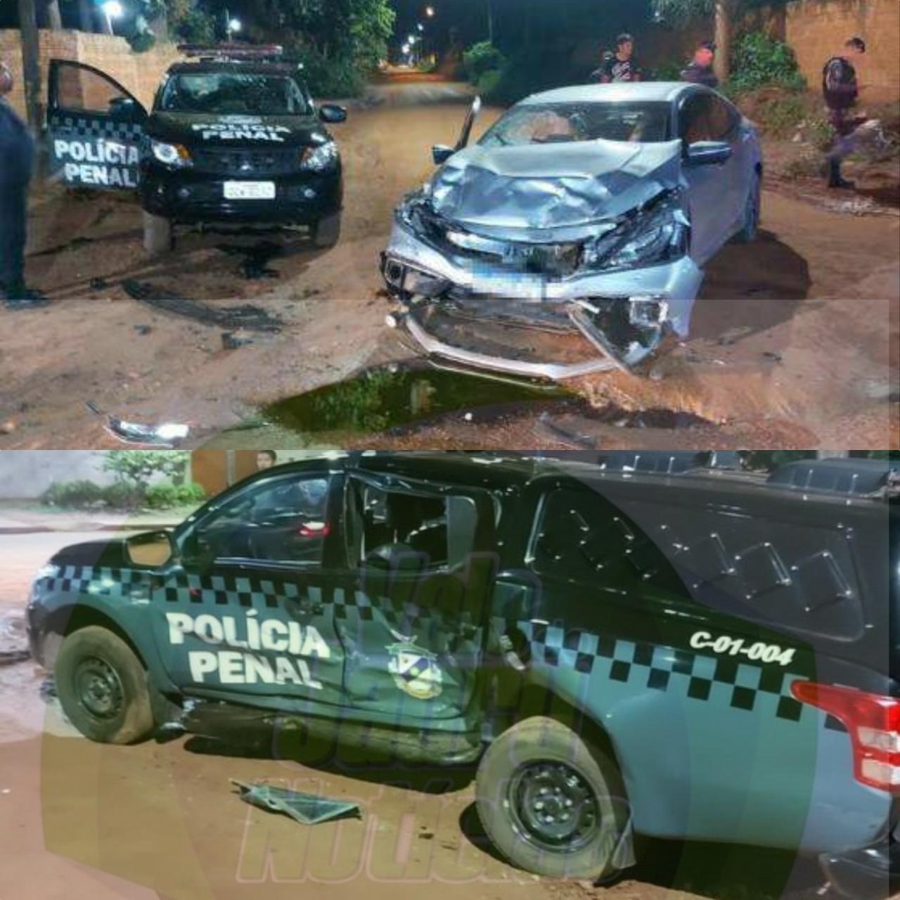 Motorista bêbado é detido após colidir com carro de Polícia Penal em Cáceres