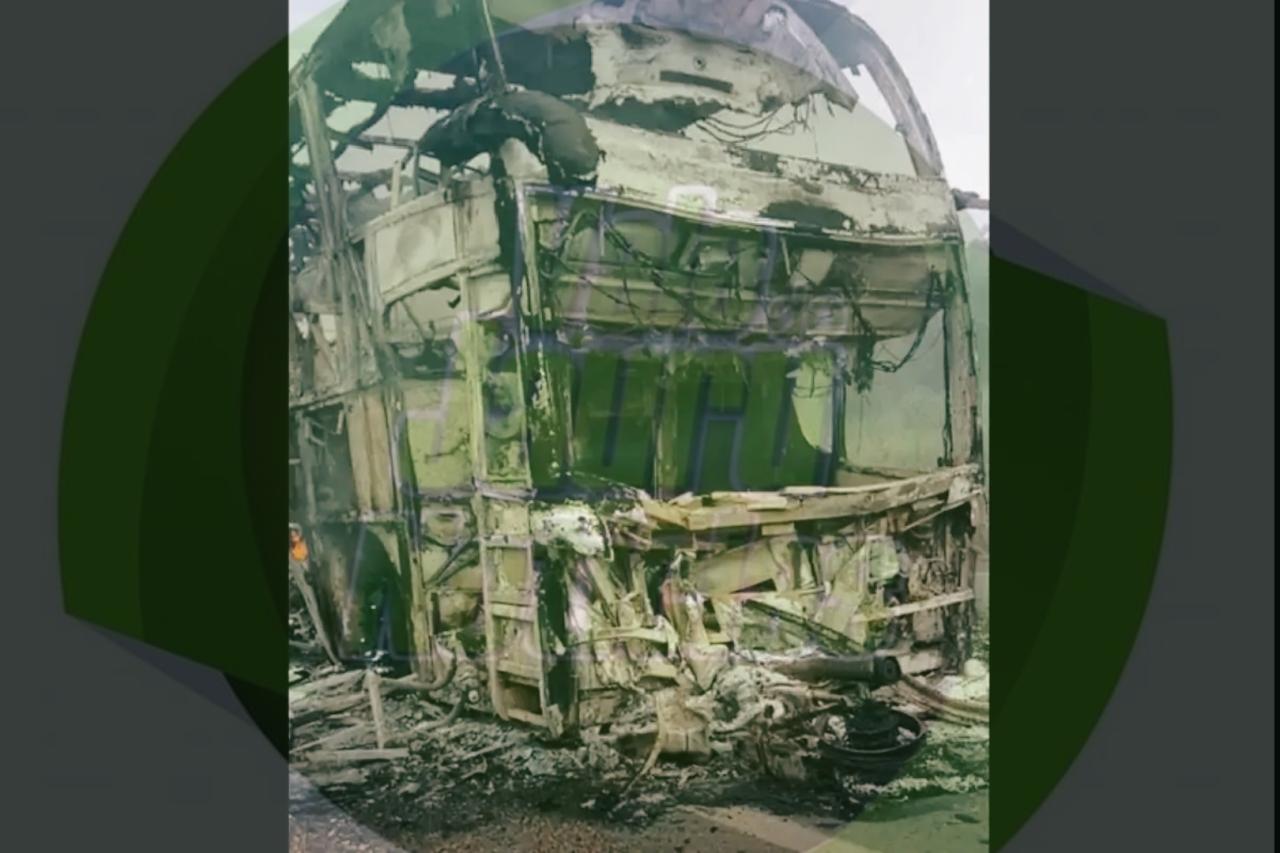 Atualização: ônibus que pegou fogo na MT-010 deixa um morto e 16 feridos