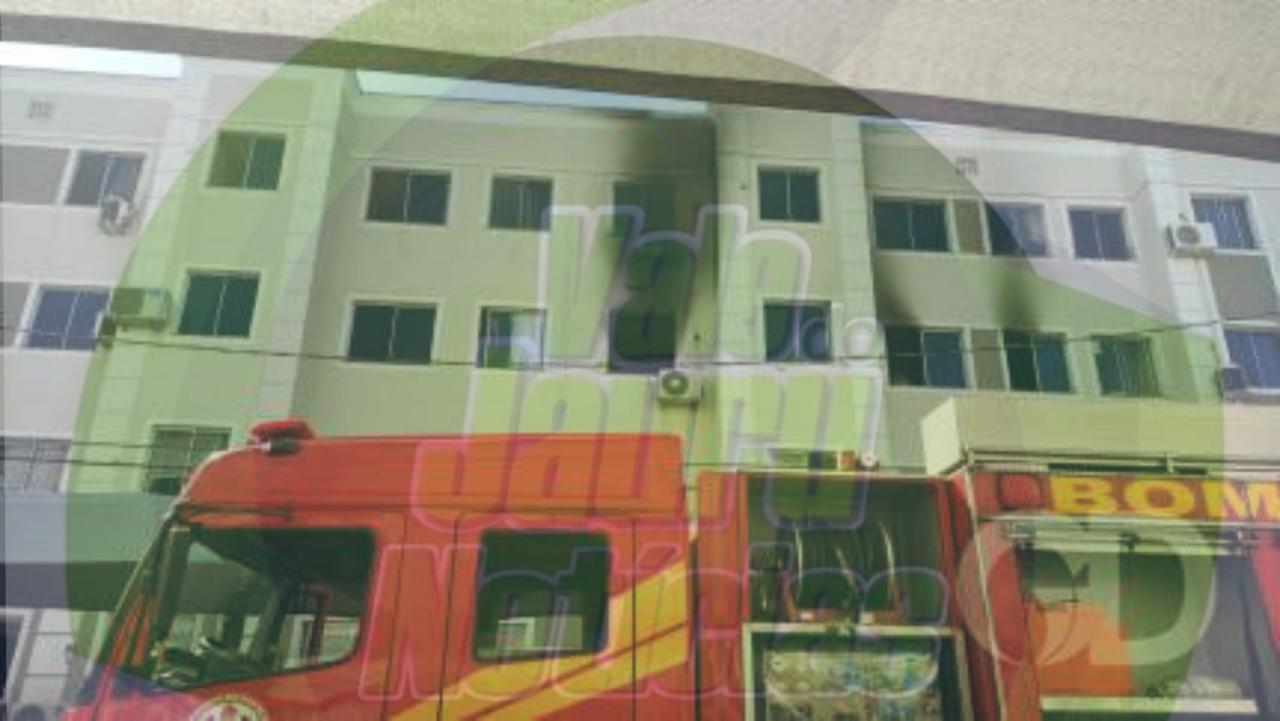 Fogo consome apartamento em Cuiabá e vizinhos são resgatados pelos bombeiros