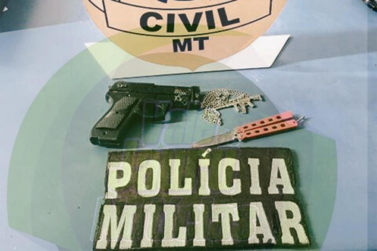 Menor ameaça matar professora e policiais encontram pistola falsa e canivete com ele em MT