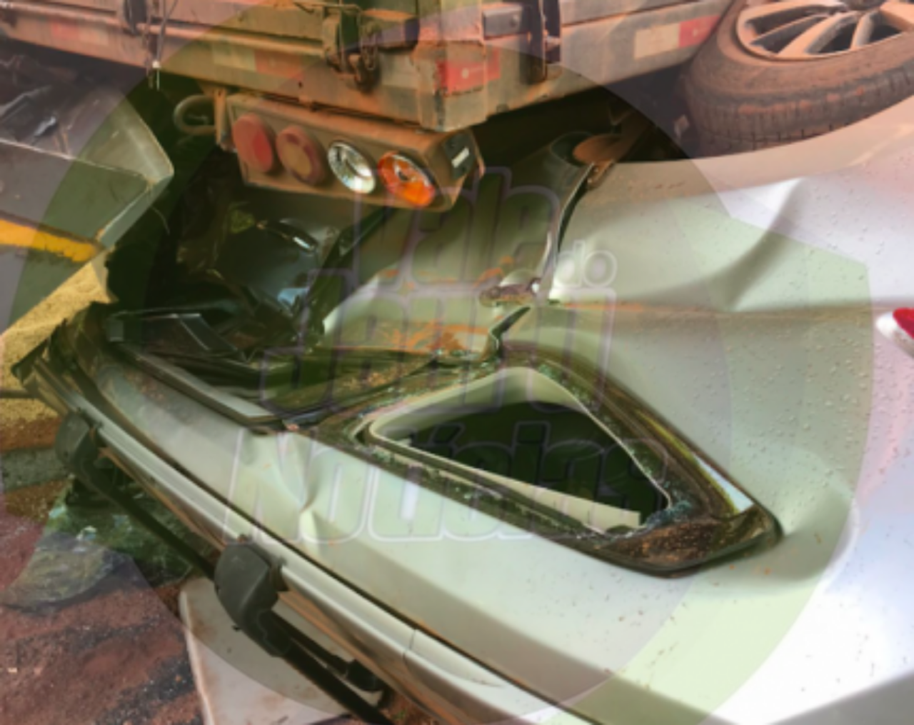 Nutricionista fica 5 horas presa em veículo esmagado por carreta e saí ilesa em Sinop