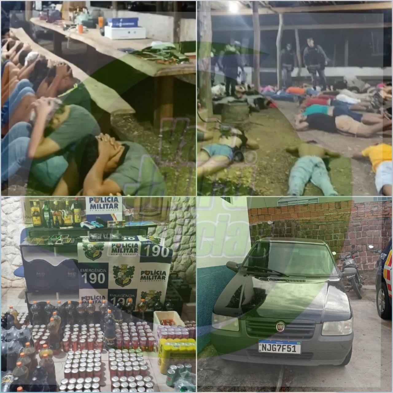 PM PRENDE CINCO PESSOAS E FECHA FESTA CLANDESTINA COM PRESENÇA DE MENORES EM DIAMANTINO