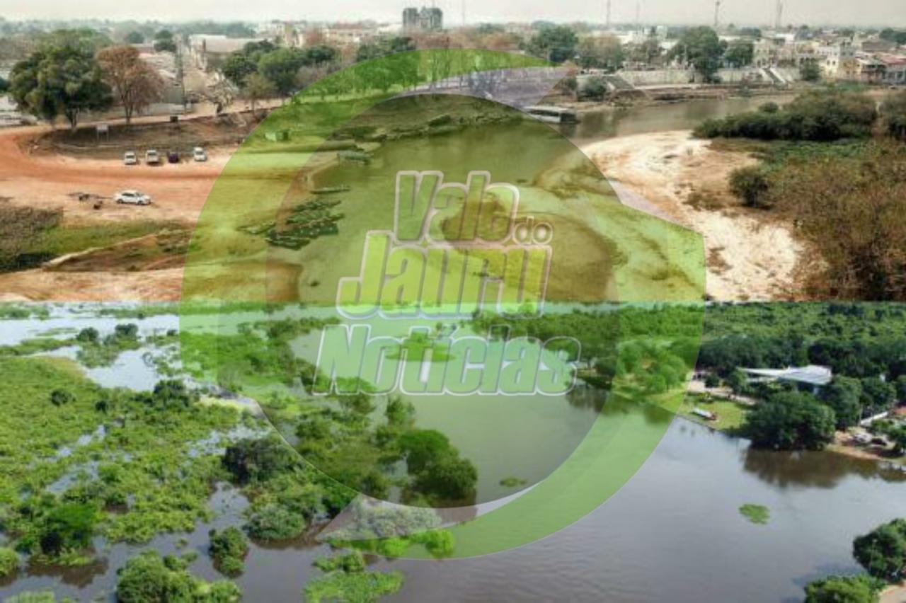 Contraste: Fotos mostram antes e depois da cheia do Rio Paraguai na Praia do Daveron