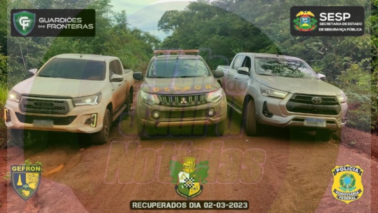 GEFRON PRENDE SUSPEITOS TENTANDO LEVAR CAMIONETES PARA BOLÍVIA