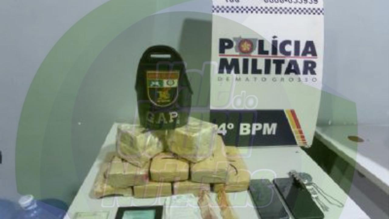 PM prende casal cacerense tentando levar droga para outro estado