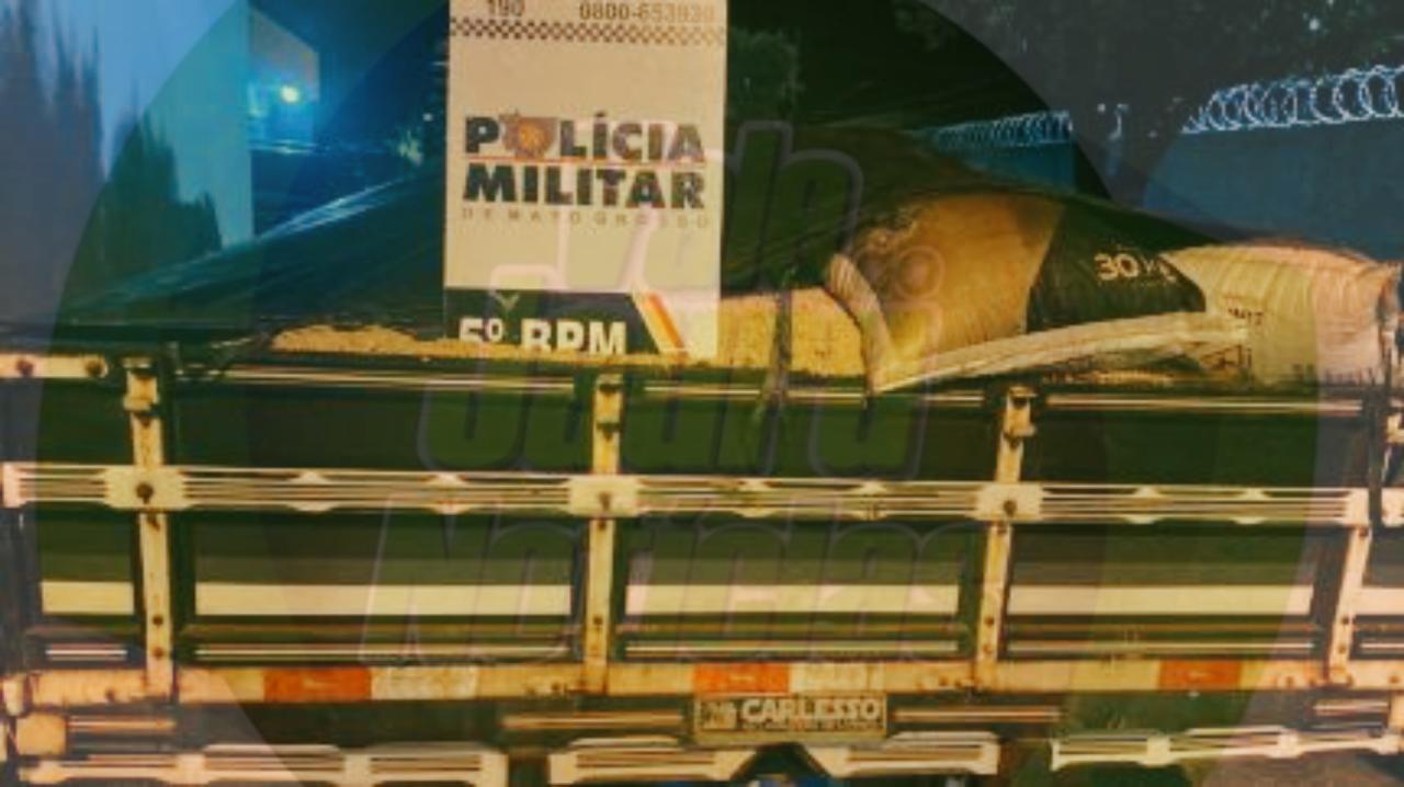 Polícia Militar prende quadrilha com caminhão e 3 toneladas de soja furtadas em Rondonópolis