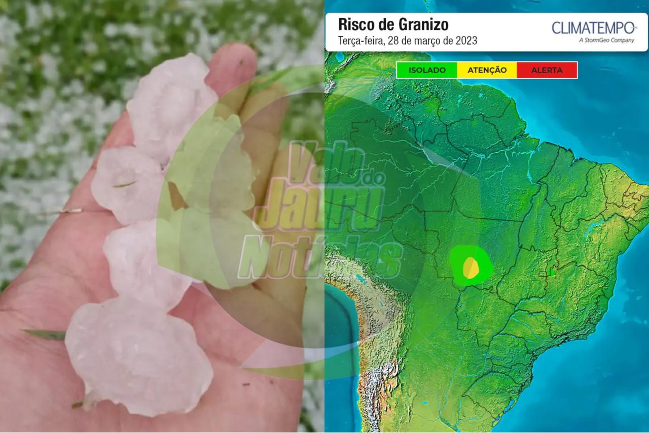 Previsão aponta  chuva de granizo nesta terça em metade do sul de Mato Grosso