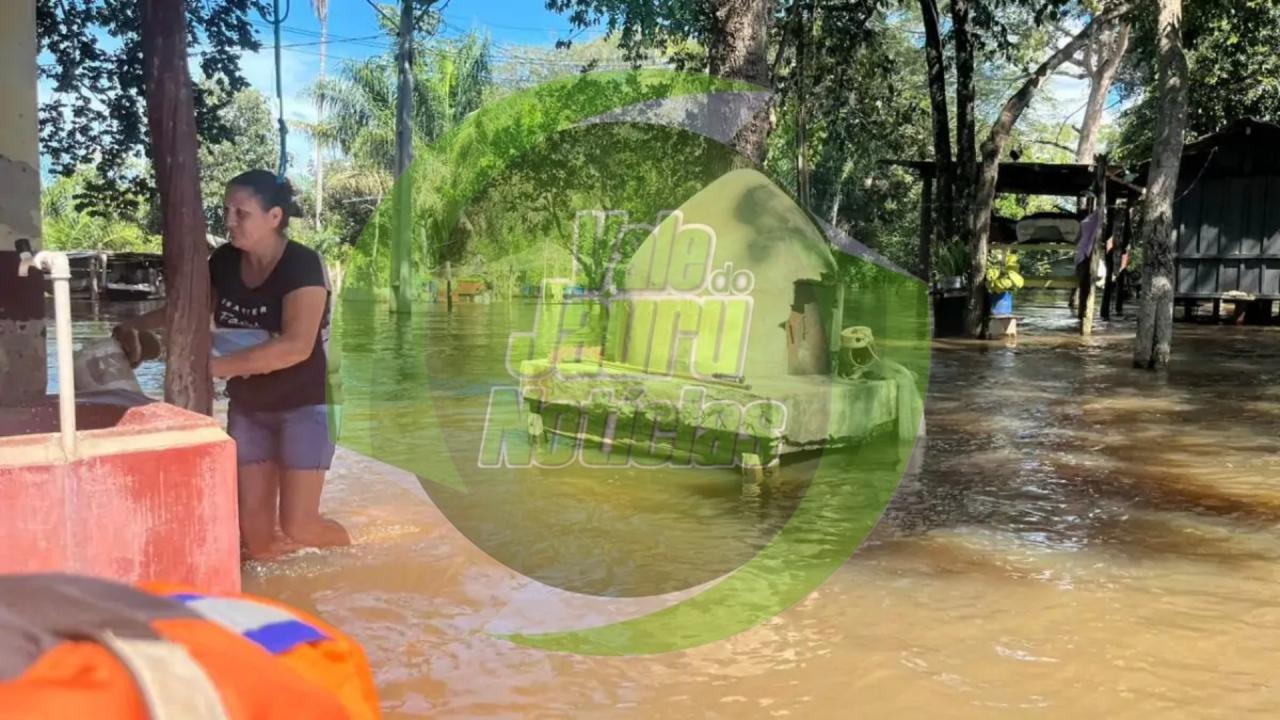 Defesa Civil esvazia casas após Rio Jauru voltar a subir em Cáceres MT