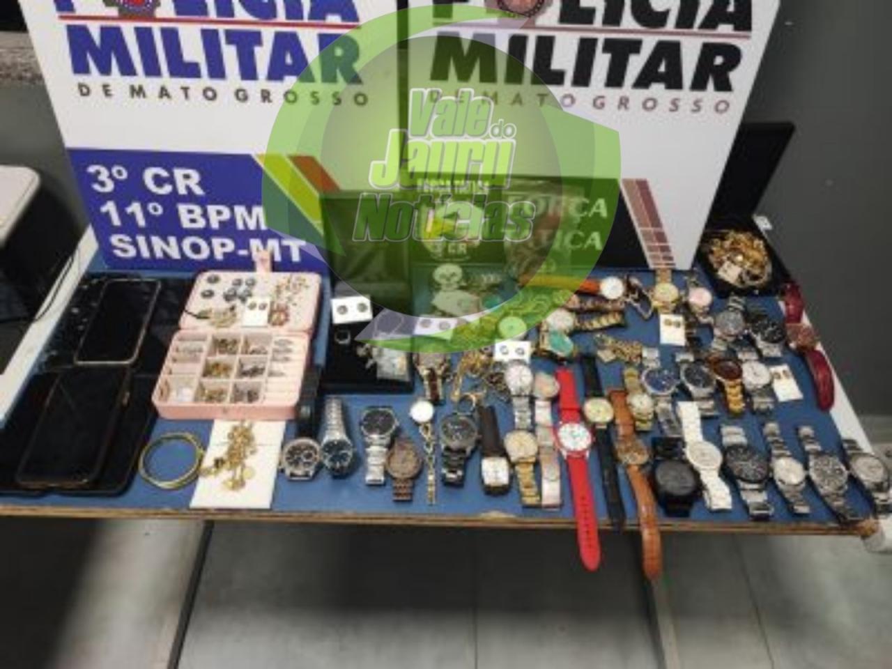 Cinco são presos e policiais recuperam R$ 700 mil em relógios e joias roubadas