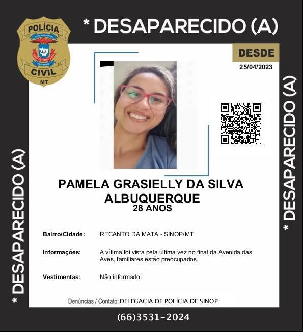 Família pede ajuda para encontrar jovem de 28 desaparecida em Sinop MT