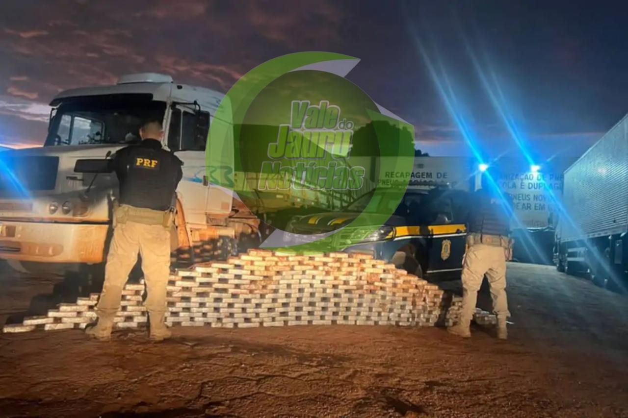 PRF apreende 210 kg de cocaína em caminhão na região de Cáceres