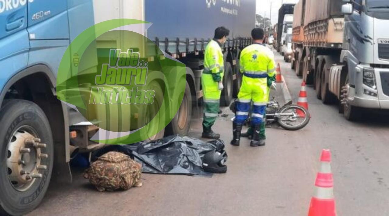 Acidente entre moto e carreta deixa dois mortos na BR-364 em Rondonópolis