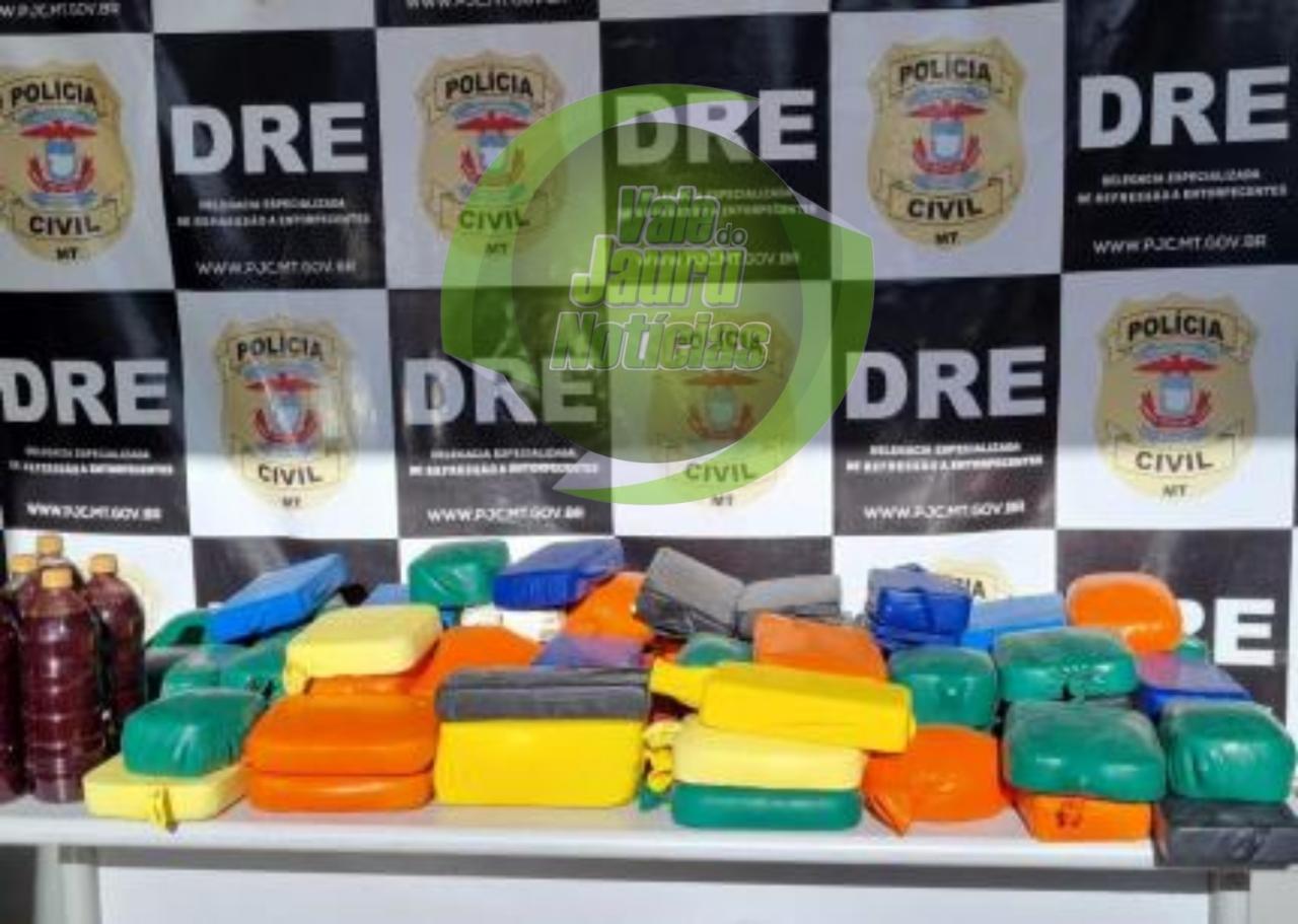 Passageiro é preso com cocaína avaliada em R$ 2,8 milhões em ônibus que seguia de MT a GO