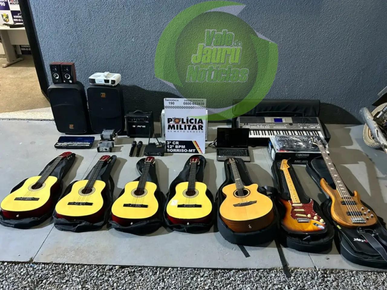 Bando é preso após furtar instrumentos musicais de igreja em Sorriso