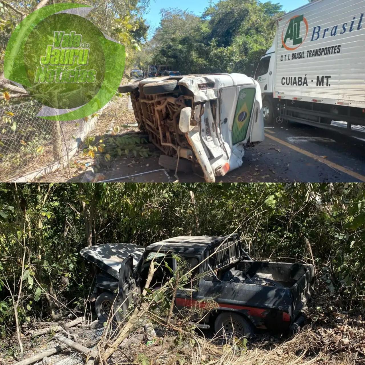Cinco pessoas ficam feridas em acidente na estrada de Chapada dos Guimarães