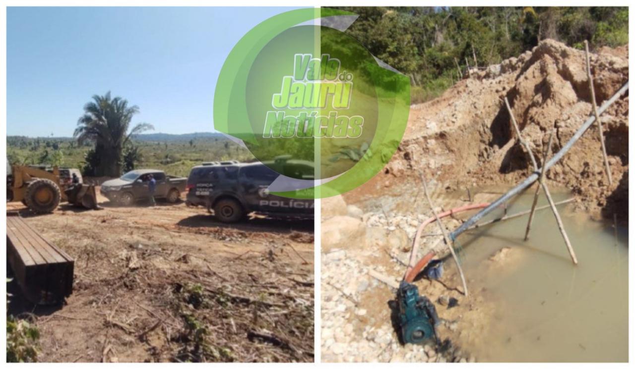 Quatro homens são detidos por garimpo ilegal e um é preso por porte de arma