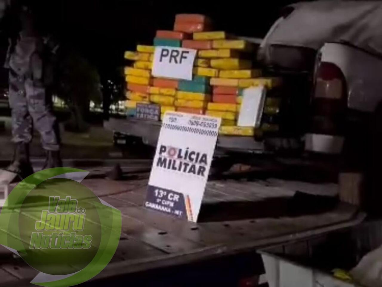 Polícia Militar e PRF apreendem 50 kg de drogas após montarem barreira na MT-020