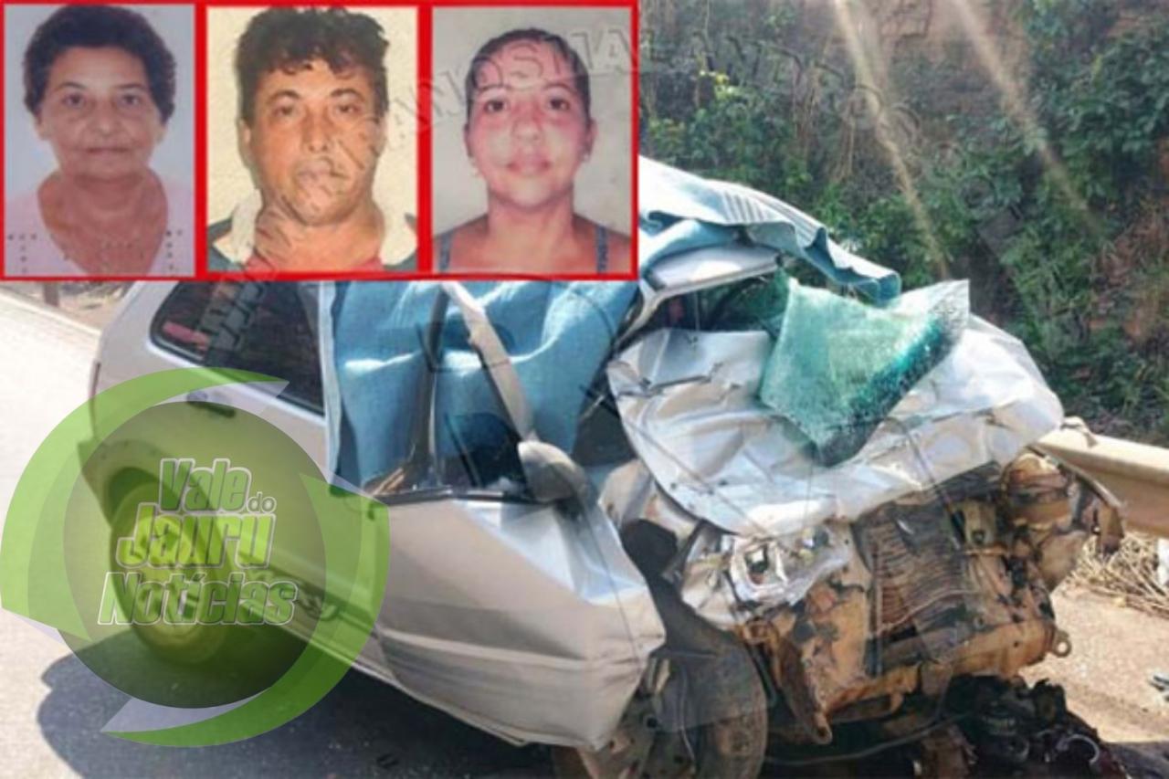 Acidente entre fiat uno e carreta resulta em óbito de três pessoas da mesma família na Serra do Mangaval, em Cáceres